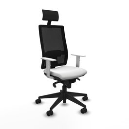 PIQUERAS Y CRESPO Silla de oficina Horna con mecanismo Sincro, Blanco y Negro