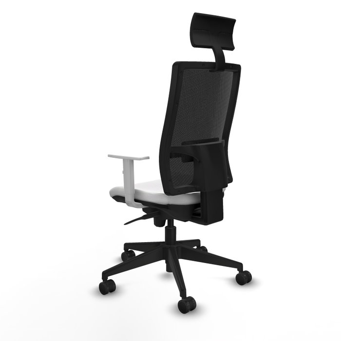 PIQUERAS Y CRESPO Silla de oficina Horna con mecanismo Sincro, Blanco y Negro
