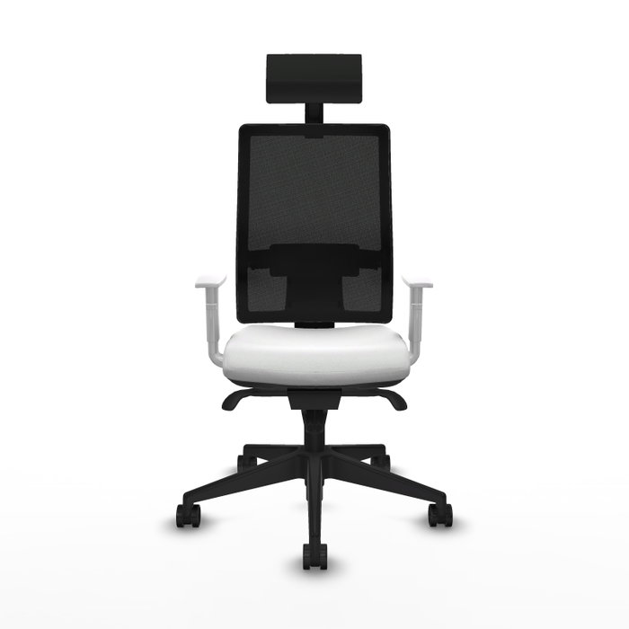 PIQUERAS Y CRESPO Silla de oficina Horna con mecanismo Sincro, Blanco y Negro