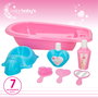 Colorbaby's Set de Accesorios de Bebé con Bañera Rosa y Azul