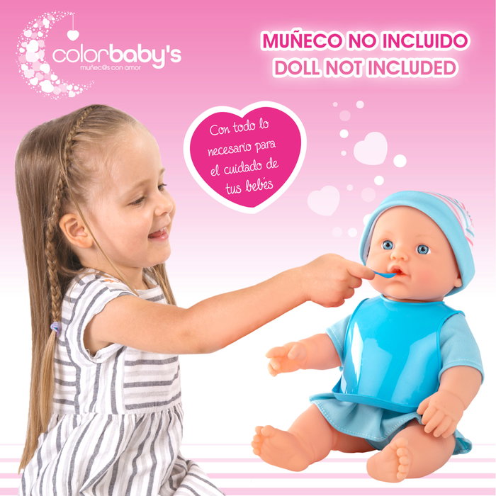 Colorbaby's Set de Accesorios de Bebé con Bañera Rosa y Azul