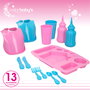 Colorbaby's Set de Accesorios de Bebé con Bañera Rosa y Azul