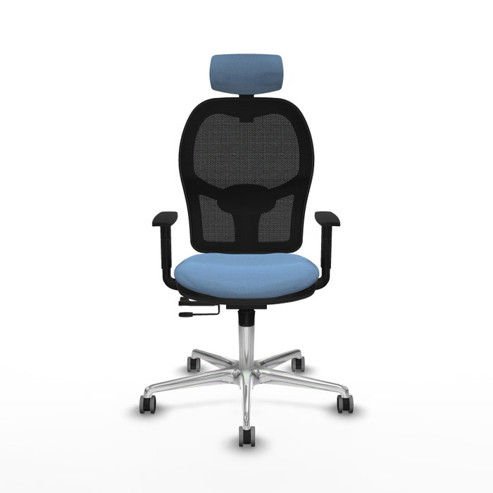 PIQUERAS Y CRESPO Silla de oficina Jorquera con mecanismo Sincro/Traslack Azul cielo y Negro