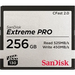 SanDisk Extreme Pro 256 GB CFast 2.0 525 MB/s Lectura 450 MB/s Escritura Negro Plata