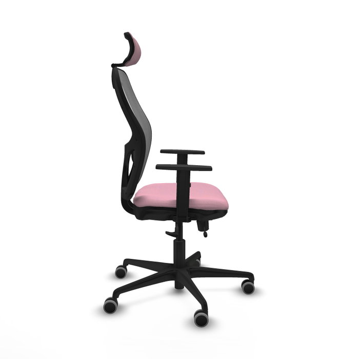 PIQUERAS Y CRESPO Silla de oficina Jorquera Rosa y Gris con Mecanismo Sincro/Traslack