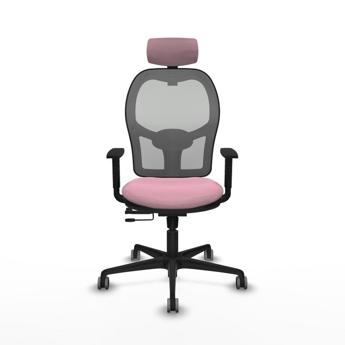 PIQUERAS Y CRESPO Silla de oficina Jorquera Rosa y Gris con Mecanismo Sincro/Traslack