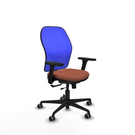 PIQUERAS Y CRESPO Silla de oficina Jorquera con mecanismo Sincro/Traslack, Azul y Marrón