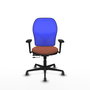 PIQUERAS Y CRESPO Silla de oficina Jorquera con mecanismo Sincro/Traslack, Azul y Marrón