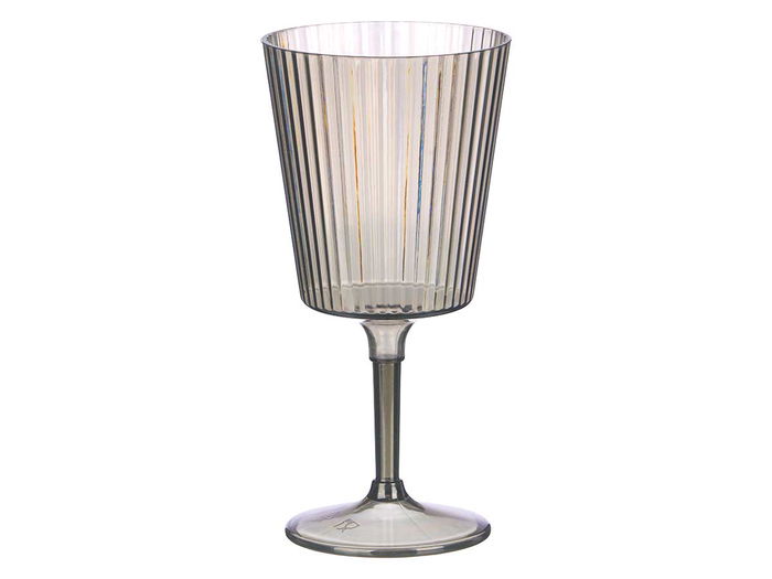 Leknes Copa Rayas Gris 400 ml con dimensiones 9x18.5x9 cm (Set de 24)