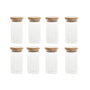 DKD Home Decor Set de 8 Especieros de Cristal y Bambú 160ml