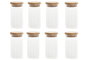 DKD Home Decor Especiero 5x10.5cm Set 8 Cristal Bambú Transparente Natural Capacidad 160ml Set de 8 piezas