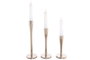 DKD Home Decor Candelabro Moderno Plateado Aluminio 7.5 x 25 x 7.5 cm Set de 3