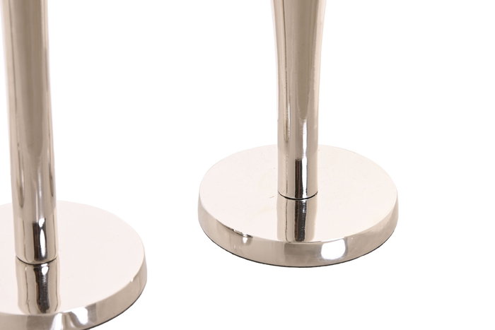 DKD Home Decor Candelabro Moderno Plateado Aluminio 7.5 x 25 x 7.5 cm Set de 3