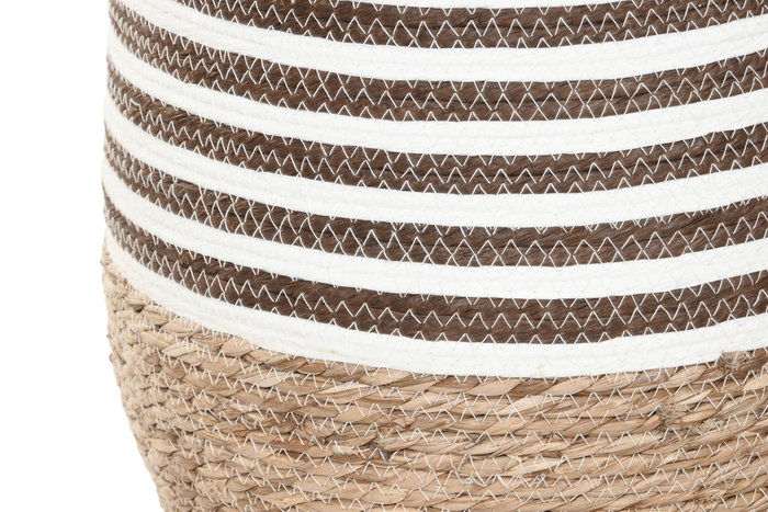DKD Home Decor Set de 3 Maceteros de Fibra Trenzada Natural