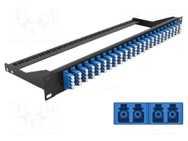 DeLOCK Panel de parches de fibra de 19″ 24 puertos LC Quad azul