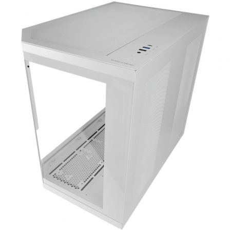 Mars Gaming Caja Gaming Semitorre MC-3TCORELCD Blanca con Pantalla IPS de 7.2', Triple Cristal Templado, ATX