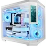 Mars Gaming MC3TCORELCDW Caja Gaming Midi Tower ATX con Pantalla IPS de 7.2'', Triple Cristal Templado, Compatible con Placas Inversas, Blanco
