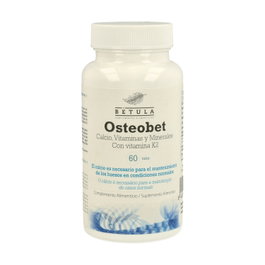 Betula Osteobet 60 comprimidos, complemento alimenticio con Calcio, Vitaminas y Vitamina K2