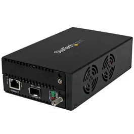 StarTech.com ET10GSFP Convertidor de Medios 10GbE Gestionado - Cobre a Fibra Óptica con Ranura SFP+ Abierta - Para Multimodo y Monomodo