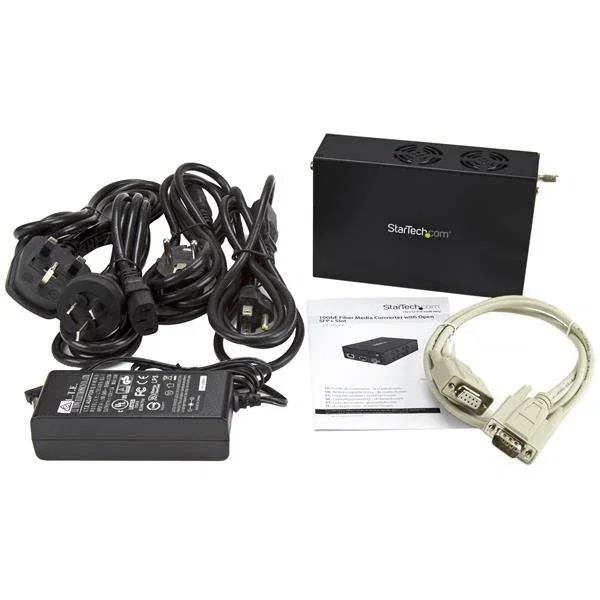 StarTech.com ET10GSFP Convertidor de Medios 10GbE Gestionado - Cobre a Fibra Óptica con Ranura SFP+ Abierta - Para Multimodo y Monomodo