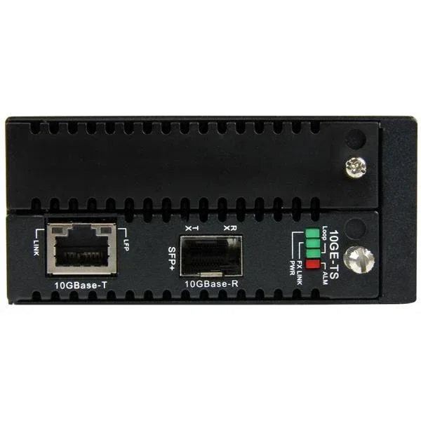 StarTech.com ET10GSFP Convertidor de Medios 10GbE Gestionado - Cobre a Fibra Óptica con Ranura SFP+ Abierta - Para Multimodo y Monomodo