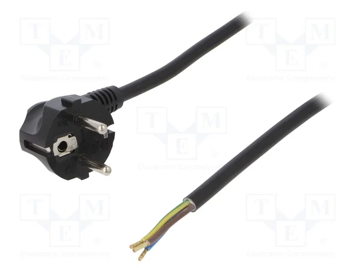 PLASTROL Cable de alimentación H03VV-F, OMY 3x1,5mm² Negro 1m PLASTROL Cable de alimentación H03VV-F, OMY 3x1,5mm² Negro 1m