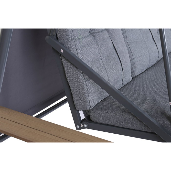 Banco Home ESPRIT Marrón Gris oscuro Acero Polywood 215 X 120 X 180 CM