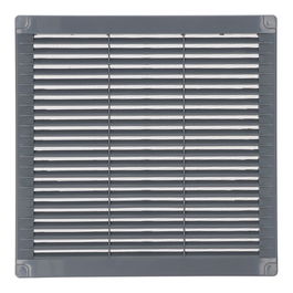 Edm Rejilla Ventilación Cuadrada con Tapones y Mosquitera 250x250x7mm ABS Gris