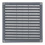 Edm Rejilla Ventilación Cuadrada con Tapones y Mosquitera 250x250x7mm ABS Gris