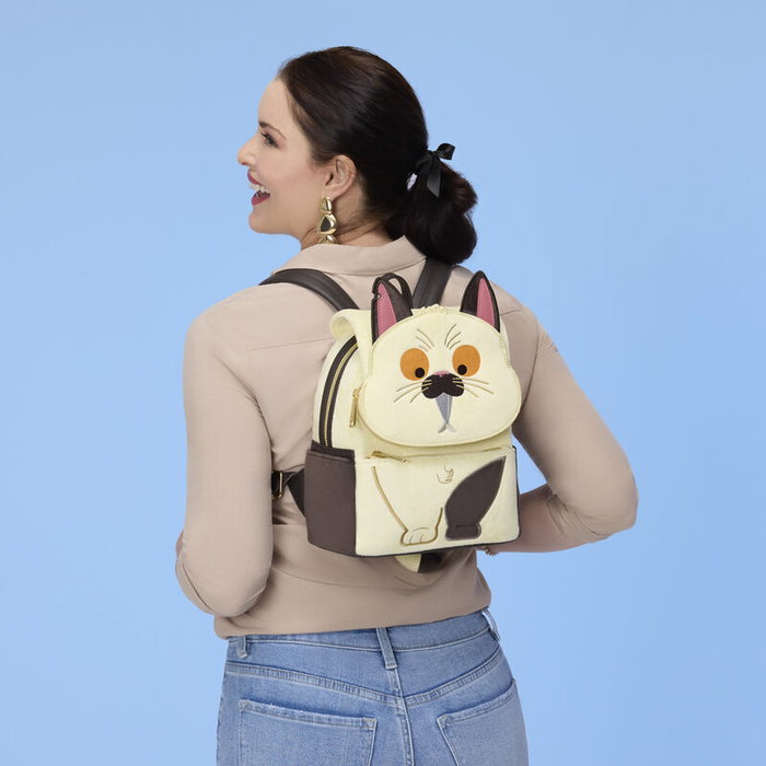 LOUNGEFLY Mochila pequeña Disney Pixar Luca Machiavelli 26.6 cm de piel sintética con apliques y bordados