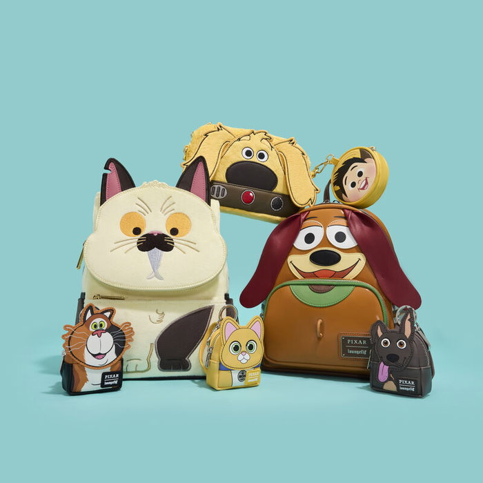 LOUNGEFLY Mochila pequeña Disney Pixar Luca Machiavelli 26.6 cm de piel sintética con apliques y bordados