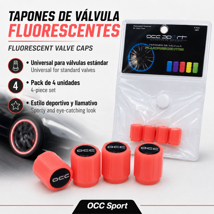 Occ Sport Tapones Válvula LED Rojo