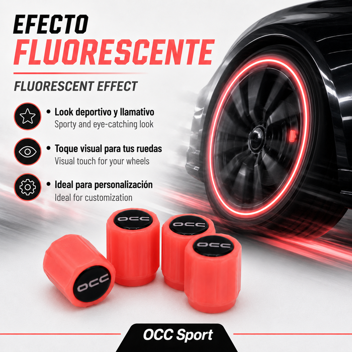 Occ Sport Tapones Válvula LED Rojo
