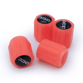 Occ Sport Tapones para Válvula OCCLEV001, Efecto LED Fluorescente Rojo, ABS, Pack de 4 Unidades, 3 x 1.5 cm, Protector Decorativo para Ruedas de Coche