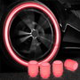Occ Sport Tapones para Válvula OCCLEV001, Efecto LED Fluorescente Rojo, ABS, Pack de 4 Unidades, 3 x 1.5 cm, Protector Decorativo para Ruedas de Coche