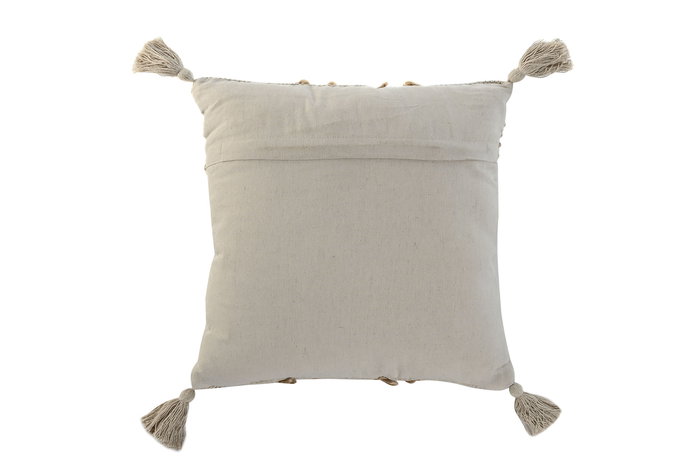 DKD Home Decor Cojin India 1c24 Boho 45 x 45 cm Algodon Yute (2 Unidades) Hecho a mano
