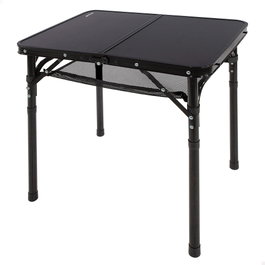 Aktive Mesa plegable camping pequeña ajustable en altura negra con red