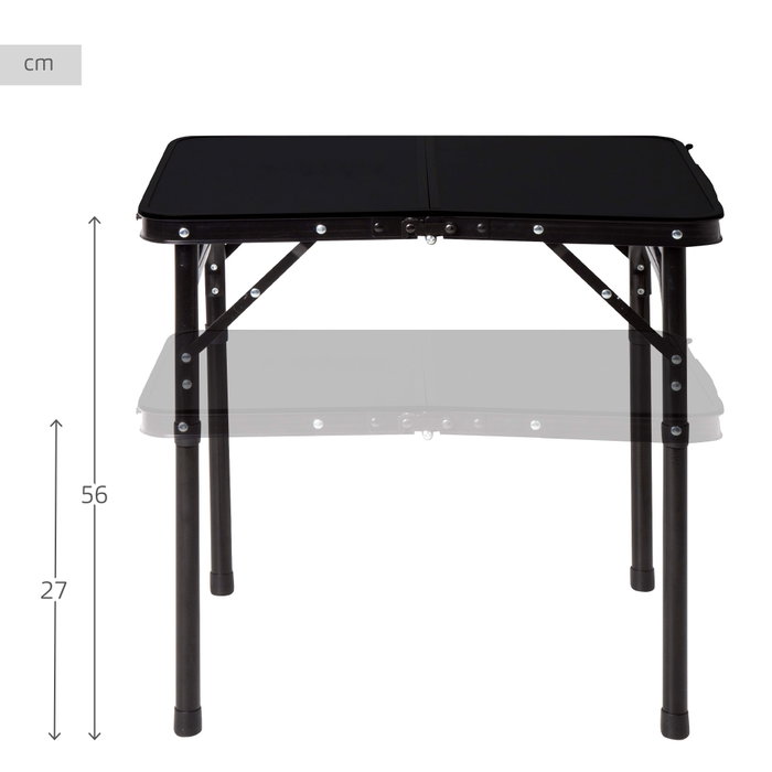 Aktive Mesa plegable camping pequeña ajustable en altura negra con red Aktive Mesa plegable camping pequeña ajustable en altura negra con red