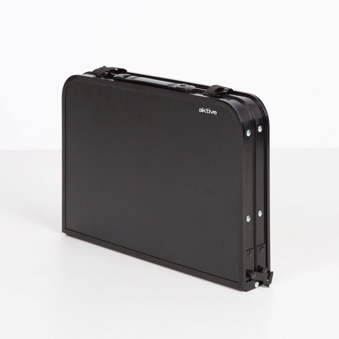 Aktive Mesa plegable camping pequeña ajustable en altura negra con red Aktive Mesa plegable camping pequeña ajustable en altura negra con red