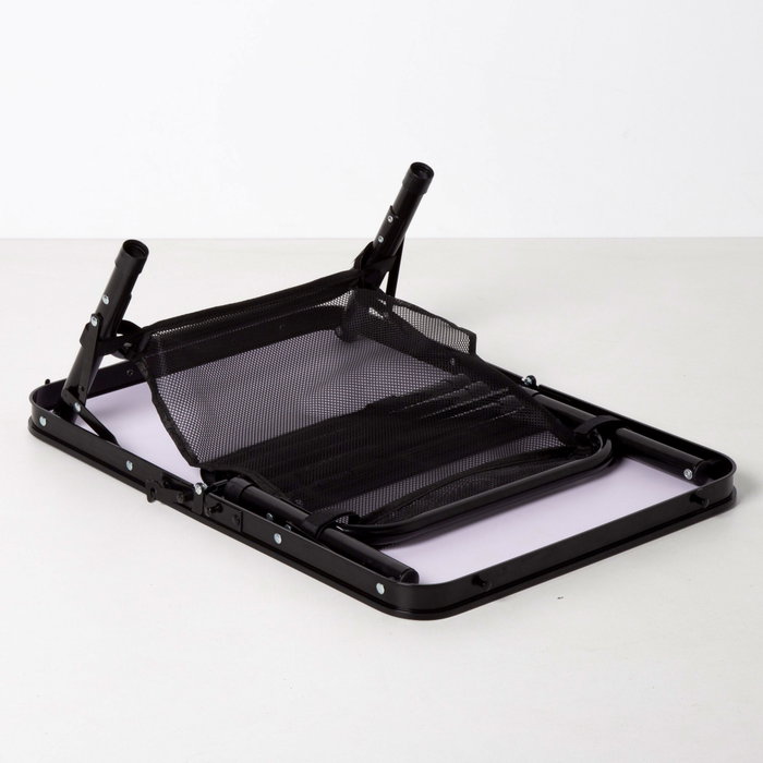Aktive Mesa plegable camping pequeña ajustable en altura negra con red Aktive Mesa plegable camping pequeña ajustable en altura negra con red