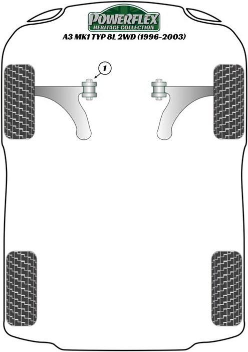 Powerflex PFF85-410PA Delantero Triangulo Trasero Silentblock, Pattern Arm