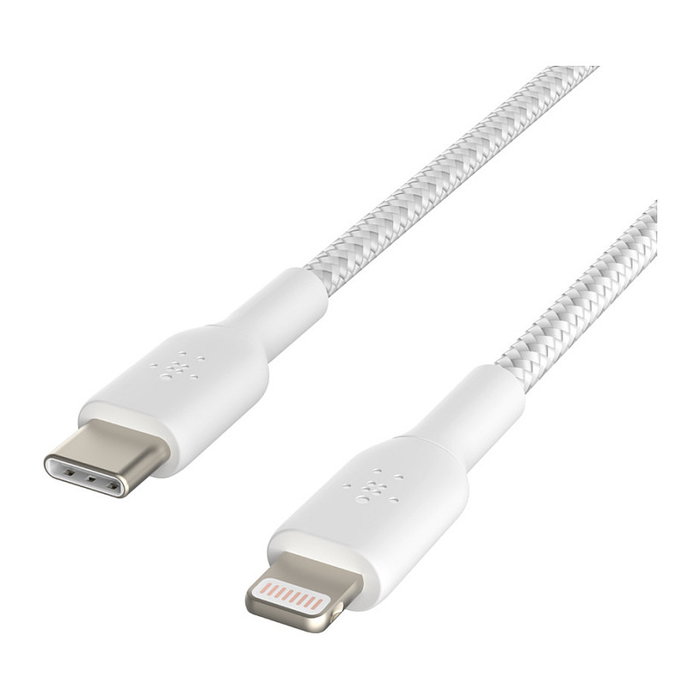Belkin Boost Charge Cable USB-C a Lightning Trenzado 1m Blanco Belkin Boost Charge Cable USB-C a Lightning Trenzado 1m Blanco