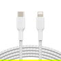 Belkin Cable de Carga Lightning a USB-C 1m Trenzado Blanco, MFi, Compatible con iPhone, iPad (CAA004BT1MWH)