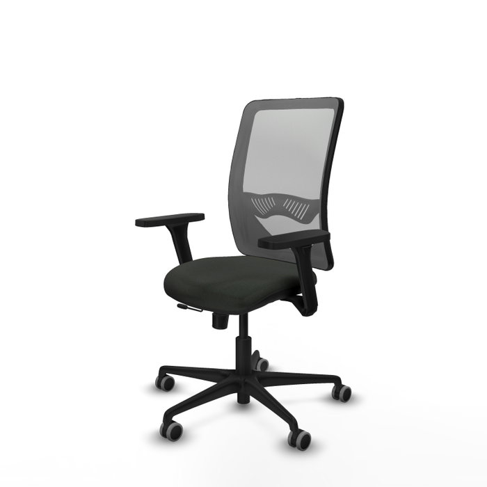 PIQUERAS Y CRESPO Silla de oficina Zulema con mecanismo Sincro/Traslack, Tela Negra y Malla Gris