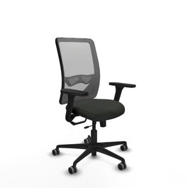 PIQUERAS Y CRESPO Silla de oficina Zulema con mecanismo Sincro/Traslack, Tela Negra y Malla Gris
