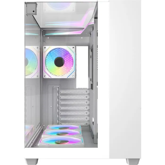 Darkflash Caja para PC TH285 Blanca, Semitorre ATX con 4 Ventiladores A-RGB de 120 mm - Blanco