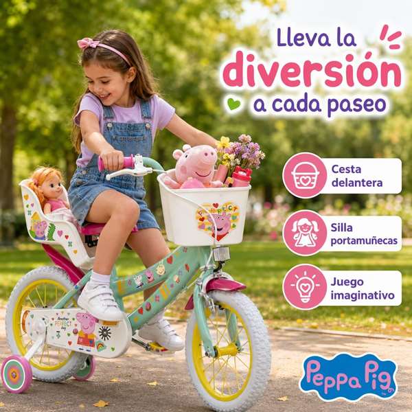 Toimsa Bicicleta Peppa Pig 14" para Niños de 4 a 6 Años
