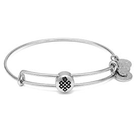 Alex And Ani Pulsera de Metal Gris con Cierre Ajustable