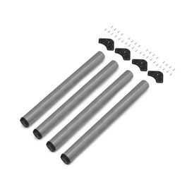 Emuca Lote de 4 patas para mesa, diámetro 60mm, H 830mm, Acero, Pintado aluminio