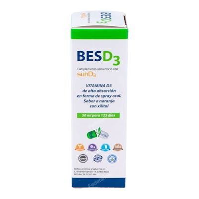 BESIBZ Besd3 Spray 50ml Vitamina D3 para Sistema Inmunitario y Huesos con Sabor a Naranja BESIBZ Besd3 Spray 50ml Vitamina D3 para Sistema Inmunitario y Huesos con Sabor a Naranja